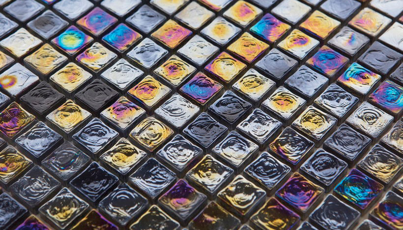 IC-06 Crystal 8 Ice Vetro Irregolare / Cangiante / Iridescente Serie Mosaico Ston Piastrelle & Mosaici