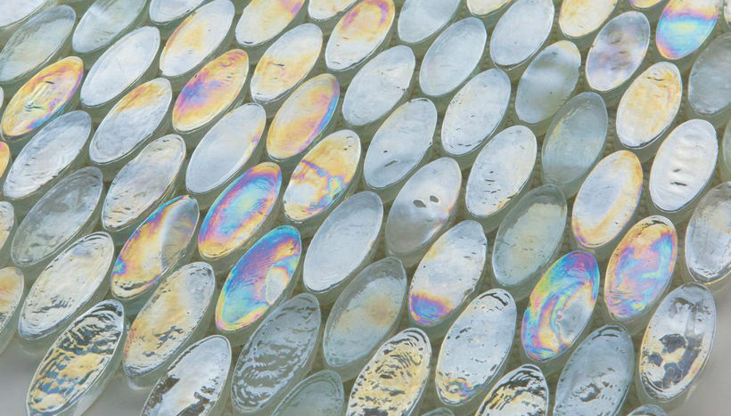 IOV-01 Crystal 8 Ice Vetro Irregolare / Cangiante / Iridescente Serie Mosaico Ston Piastrelle & Mosaici