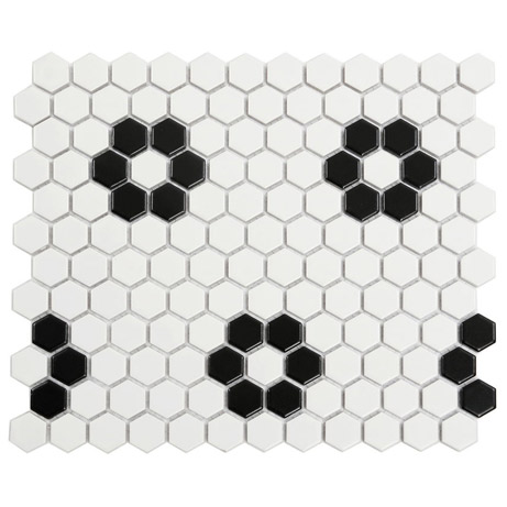 FIORE BIANCO Gres Porcellanato Opaca Old Fashion Serie Mosaico Ston Piastrelle & Mosaici