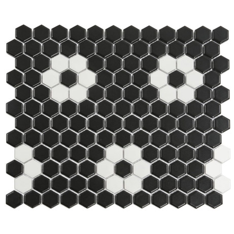 FIORE NERO Gres Porcellanato Opaca Old Fashion Serie Mosaico Ston Piastrelle & Mosaici