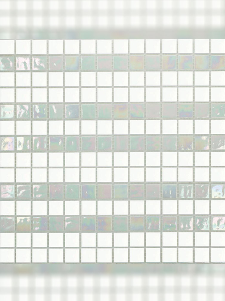 STRIP BIANCO E BIANCO Pasta di Vetro Satinata / Cangiante / Iridescente Disegno 20 Serie Mosaico Ston Piastrelle & Mosaici