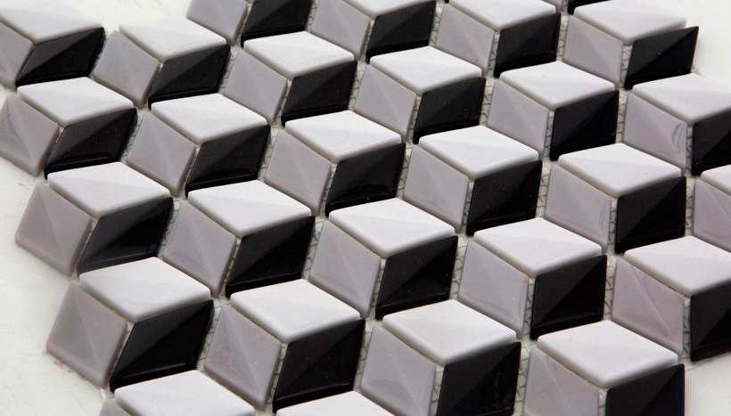 CUBO 3D Vetro Lucida Enamel Frame Serie Mosaico Ston Piastrelle & Mosaici