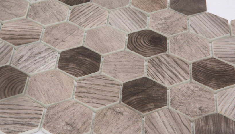 TIMBER LIGHT Vetro Opaca Enamel Frame Serie Mosaico Ston Piastrelle & Mosaici