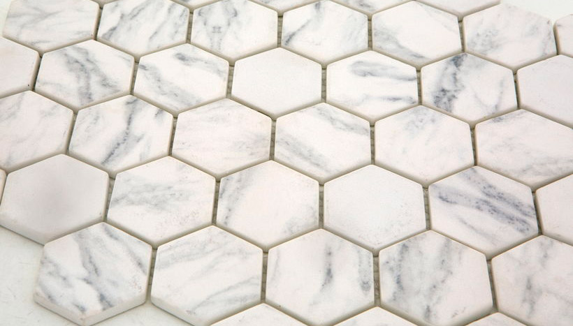 MARBLE WHITE Vetro Opaca Enamel Frame Serie Mosaico Ston Piastrelle & Mosaici