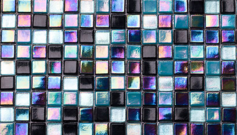 ATLANTIQUE 10 Pasta di Vetro Irregolare / Satinata Fogliaoro + Iridium 10x10 Serie Mosaico Ston Piastrelle & Mosaici