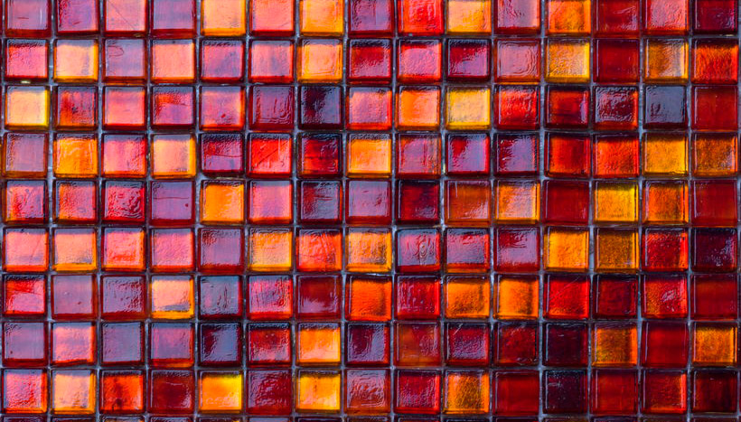 FIRE 10 Pasta di Vetro Irregolare / Satinata Fogliaoro + Iridium 10x10 Serie Mosaico Ston Piastrelle & Mosaici