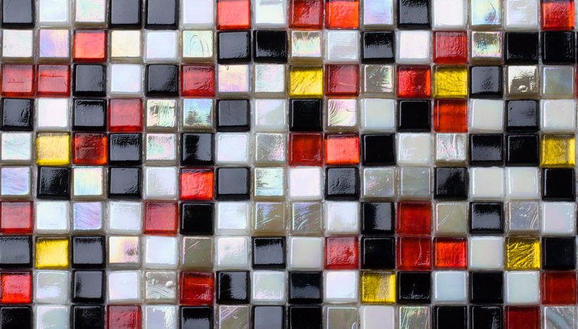 HARLEQUIN 10 Pasta di Vetro Irregolare / Satinata Fogliaoro + Iridium 10x10 Serie Mosaico Ston Piastrelle & Mosaici