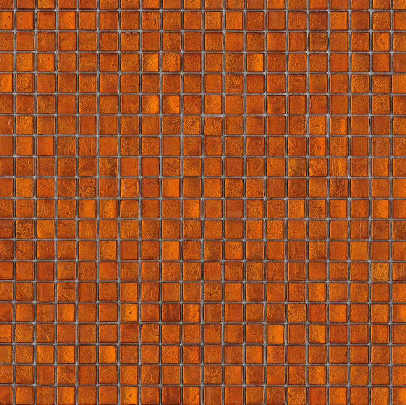 ARANCIO FORTE Pasta di Vetro Lucida Fogliaoro 15x15 Serie Mosaico Ston Piastrelle & Mosaici