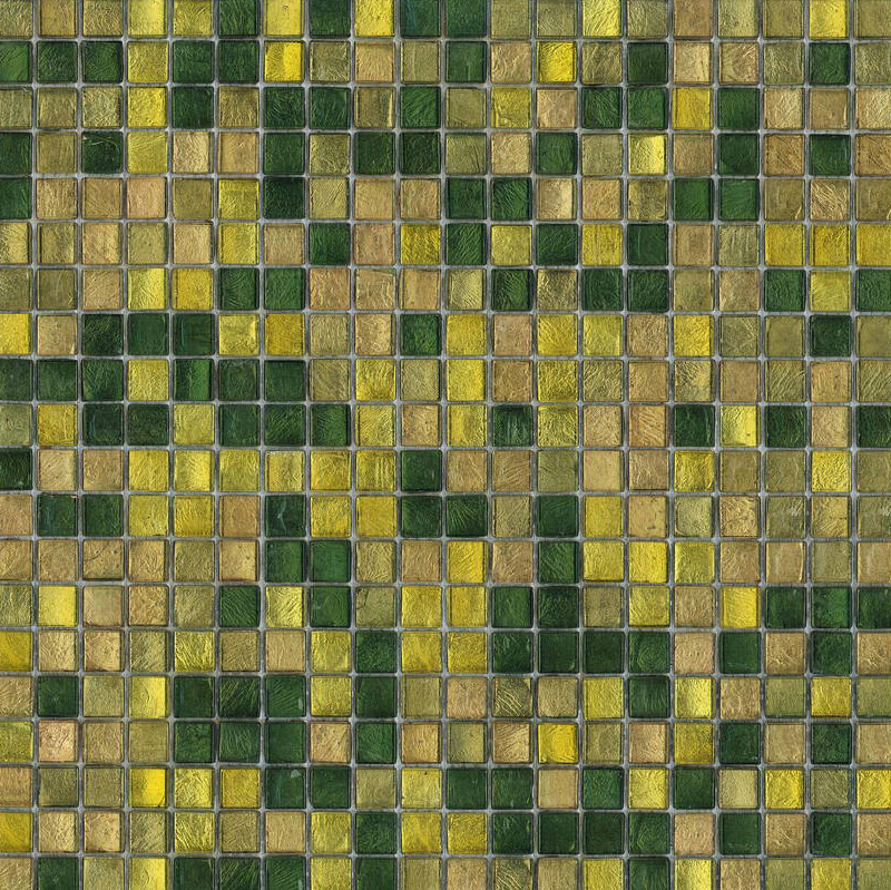 PRIMULA Pasta di Vetro Lucida Fogliaoro 15x15 Serie Mosaico Ston Piastrelle & Mosaici