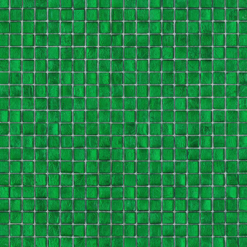 VERDE SMERALDO Pasta di Vetro Lucida Fogliaoro 15x15 Serie Mosaico Ston Piastrelle & Mosaici