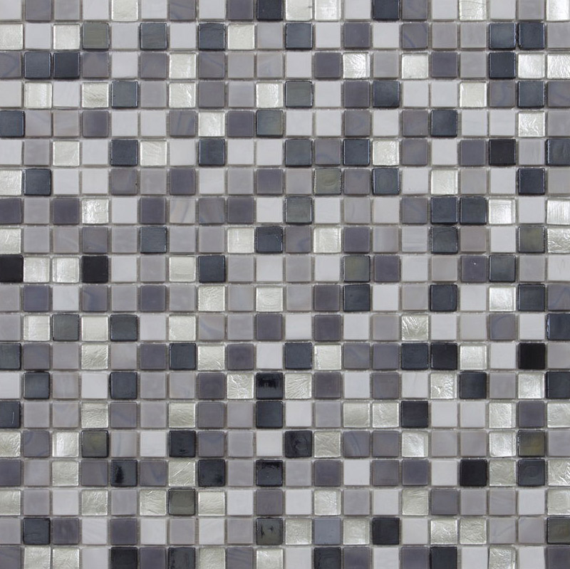 POLAR GREY 15 Pasta di Vetro Irregolare / Satinata Fogliaoro+Iridium 15x15 Serie Mosaico Ston Piastrelle & Mosaici