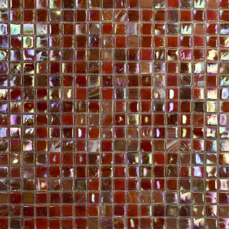 IRIDIUM RED Pasta di Vetro Cangiante / Iridescente Iridium 15x15 Serie Mosaico Ston Piastrelle & Mosaici