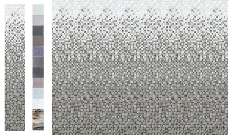 SFUMAGRIGIO Pasta di Vetro Satinata / Cangiante / Iridescente Degradé 20x20 Serie Mosaico Ston Piastrelle & Mosaici