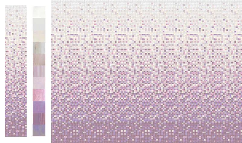 SFUMAROSA Pasta di Vetro Satinata / Cangiante / Iridescente Degradé 20x20 Serie Mosaico Ston Piastrelle & Mosaici