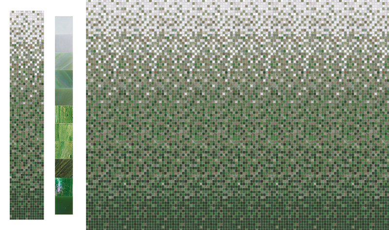 SFUMAVERDE Pasta di Vetro Satinata / Cangiante / Iridescente Degradé 20x20 Serie Mosaico Ston Piastrelle & Mosaici