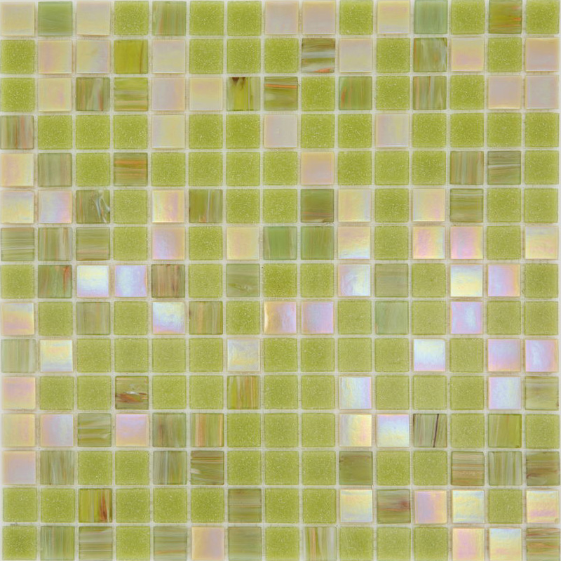 VERDEPISTACCHIO Pasta di Vetro Satinata / Cangiante / Iridescente Mix Classic Plus 20x20 Serie Mosaico Ston Piastrelle & Mosaici