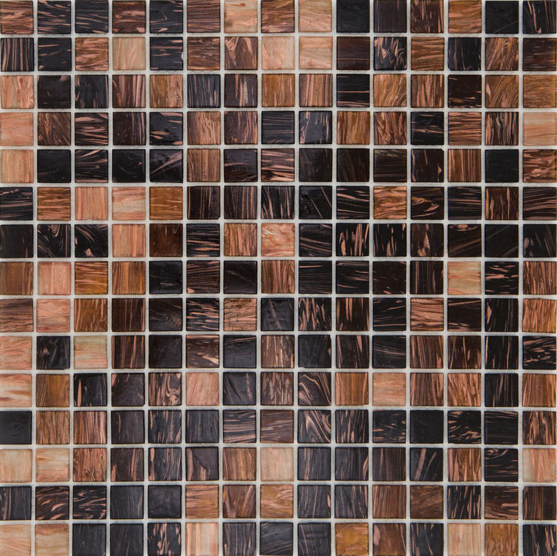 GOLD DARK BROWN Pasta di Vetro Satinata Mix Gold+Goldsilk+Patchwork 20x20 Serie Mosaico Ston Piastrelle & Mosaici