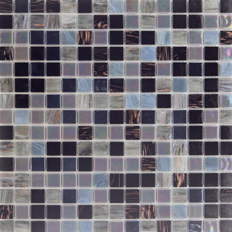 GOLD DARKNESS Pasta di Vetro Satinata / Cangiante / Iridescente Mix Gold+Goldsilk+Patchwork 20x20 Serie Mosaico Ston Piastrelle & Mosaici