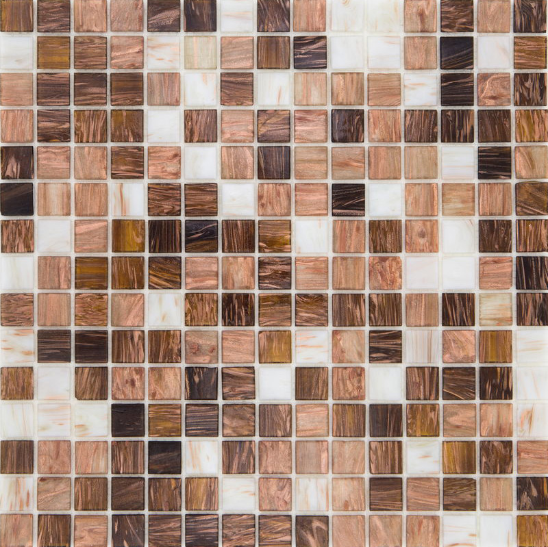 GOLD LIGHT BROWN Pasta di Vetro Satinata Mix Gold+Goldsilk+Patchwork 20x20 Serie Mosaico Ston Piastrelle & Mosaici