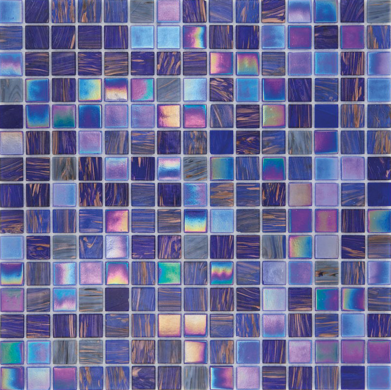 GOLD OVER SEA Pasta di Vetro Satinata / Cangiante / Iridescente Mix Gold+Goldsilk+Patchwork 20x20 Serie Mosaico Ston Piastrelle & Mosaici