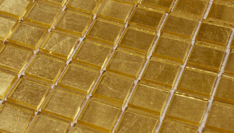 ORO G FLAT Pasta di Vetro Lucida Glass Oro Serie Mosaico Ston Piastrelle & Mosaici