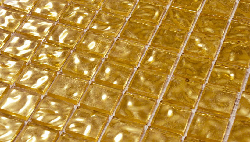 ORO G ROCK Pasta di Vetro Lucida Glass Oro Serie Mosaico Ston Piastrelle & Mosaici