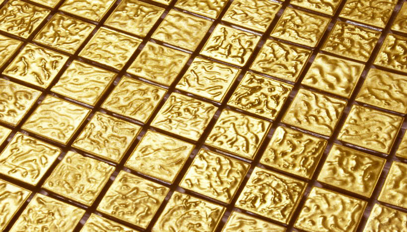 OROPIÚ G ROCK Pasta di Vetro Lucida Glass Oro Serie Mosaico Ston Piastrelle & Mosaici
