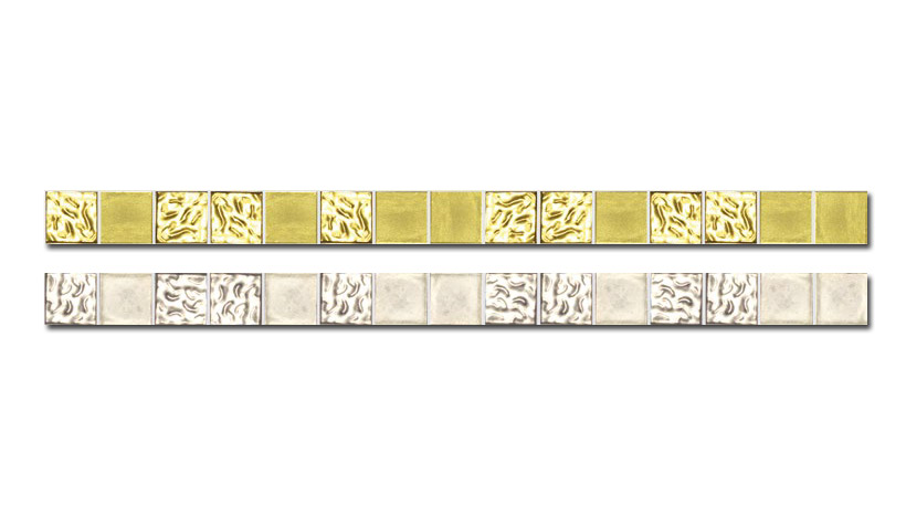 STRIP OROPIÚ G/B Pasta di Vetro Lucida Glass Oro Serie Mosaico Ston Piastrelle & Mosaici