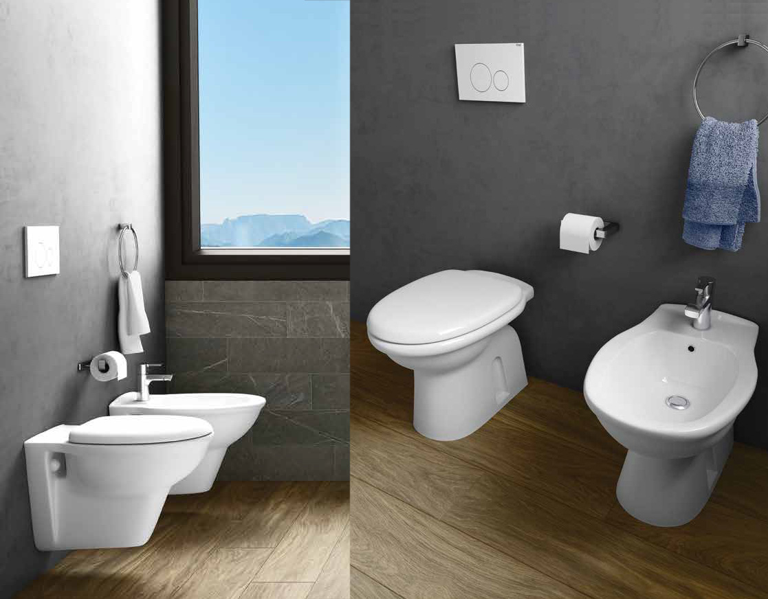 KARLA serie Sanitari a terra e sospesi filomuro marchio Rak Ceramics Dianflex