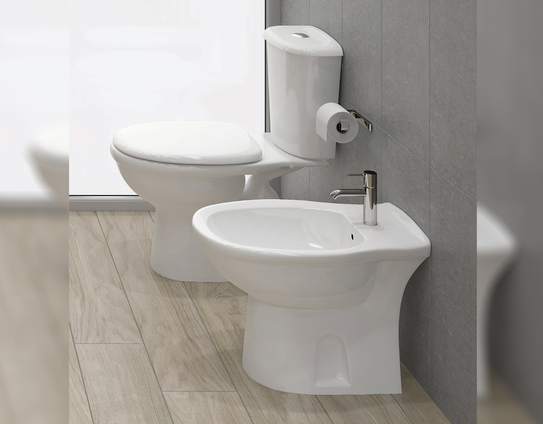 KARLA serie Sanitari Monoblocco filomuro marchio Rak Ceramics Dianflex