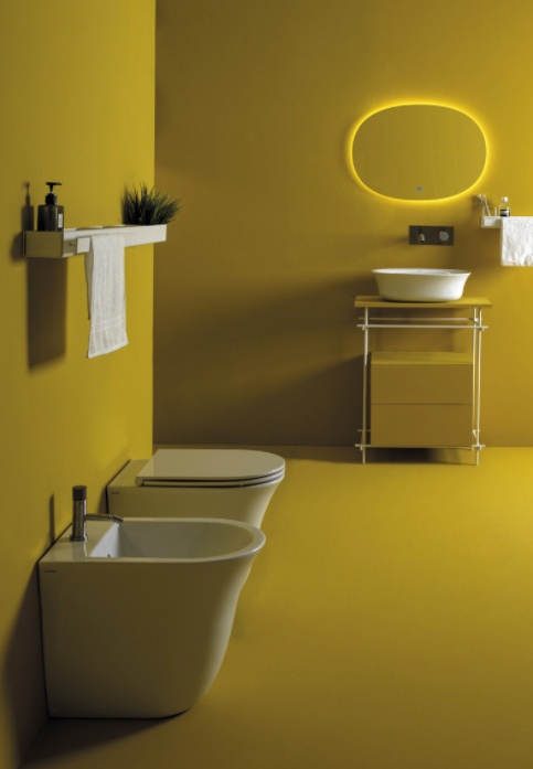 FLUT serie Sanitari A Terra colore Bianco Lucido Senza brida con sistema di scarico Smart Clean Gsg Ceramiche