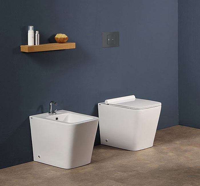 Eliseo 55 serie Sanitari a Terra colore Bianco Lucido Nero Ceramica