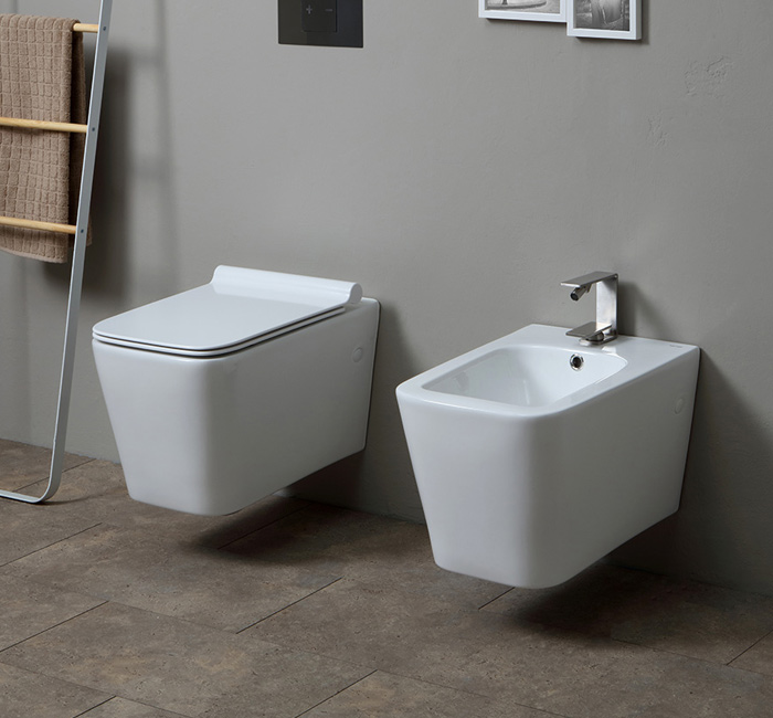 Naná 51 Traslato serie Sanitari Sospesi colore Bianco Lucido Nero Ceramica