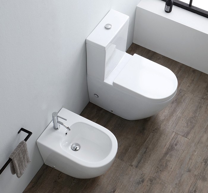 Nemesi 55 Monoblocco serie Sanitari colore Bianco Lucido Nero Ceramica