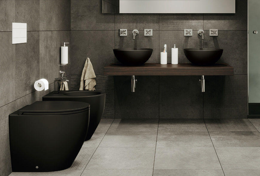 BULL RIMLESS serie Sanitari a Terra colore Grafite in ceramica Sdr Ceramiche