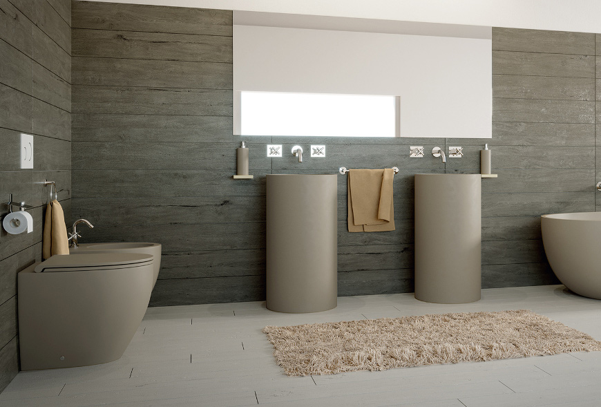 BULL RIMLESS serie Sanitari a Terra colore Sabbia in ceramica Sdr Ceramiche