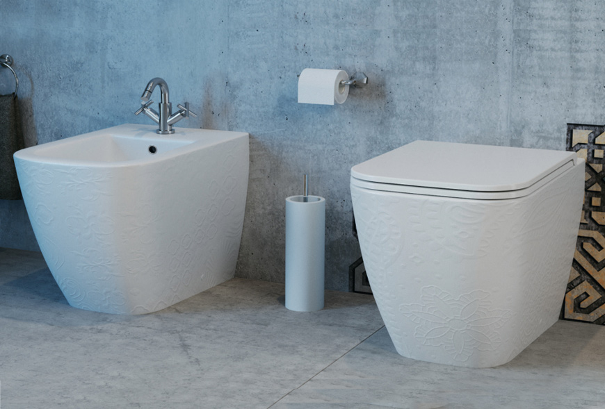 MACRAMÉ serie Sanitari a Terra colore Panna in ceramica Sdr Ceramiche