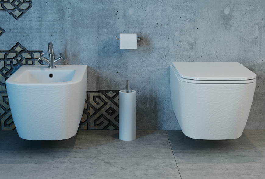 MACRAMÉ serie Sanitari Sospeso colore Panna in ceramica Sdr Ceramiche